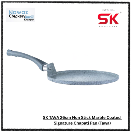 SK TAVA 26cm Non Stick Marble Coated Signature Chapati Pan (Tawa)