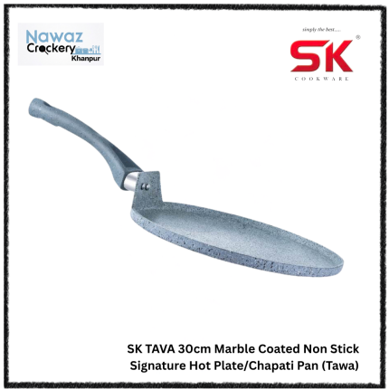 SK TAVA 30cm Marble Coated Non Stick Signature Hot Plate/Chapati Pan (Tawa)
