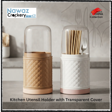 Kitchen Utensil Holder with Transparent Cover