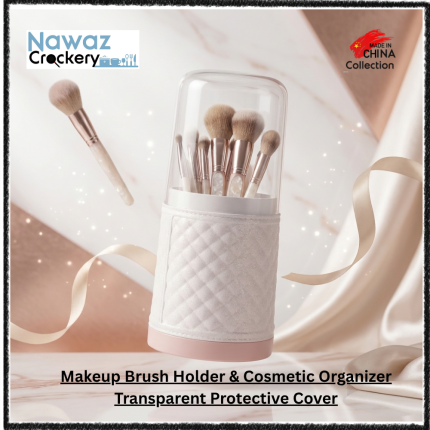 Makeup Brush Holder & Cosmetic Organizer | Transparent Protective Cover